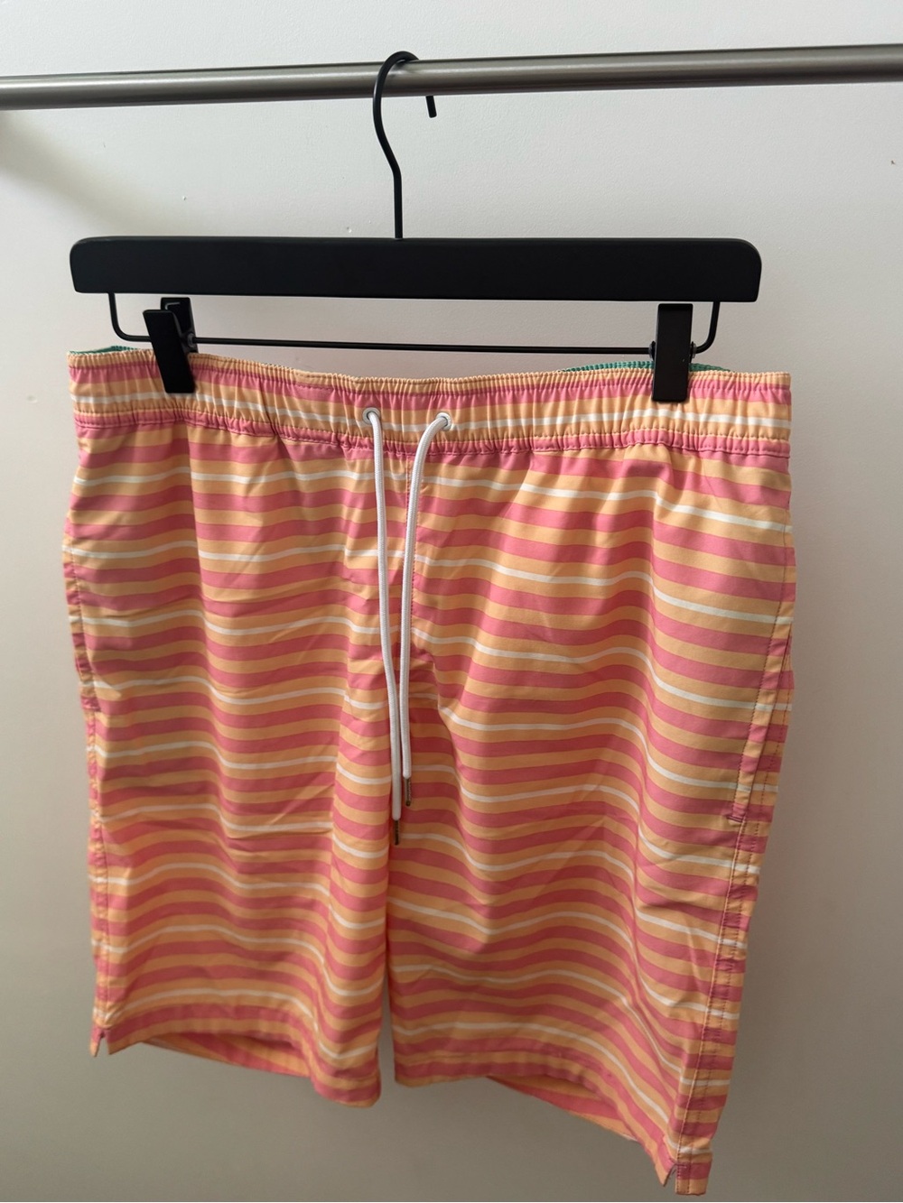 Bonobos Swim Trunks with Peach and pink Stripes